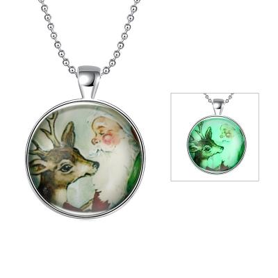 China FASHIONABLE Top Selling Cute Amazon Sika Deer Necklace Christmas Moon Light Necklace for sale