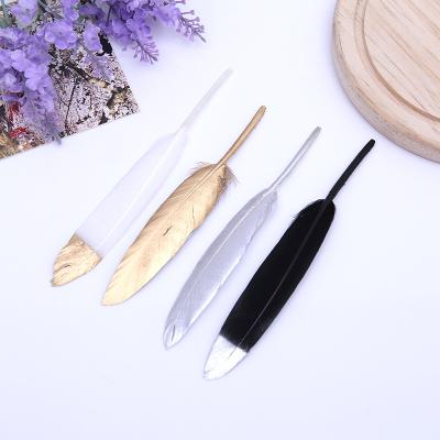 China 2021 New Arrival Halloween Feather 10-15cm Gold Spray DIY Halloween Multicolor Jewelry High Quality Decoretion Gift for sale