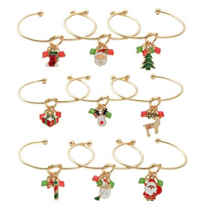 China Best Beautiful CLASSIC Gold Plated Lovely Christmas Gifts Christmas Jewelry For Girls Charm Bracelet Bangle for sale