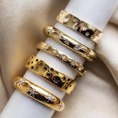 China OEM Anillo Shangjie Style Vintage Metal Cavity Ring Korean Copper Nice Ring Tasty Jewelry Women Star Ring for sale