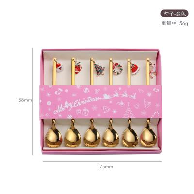 China Stocked High Quality 304 Stainless Steel Christmas Spoon Set For Weeding Keepsake Gifts for sale