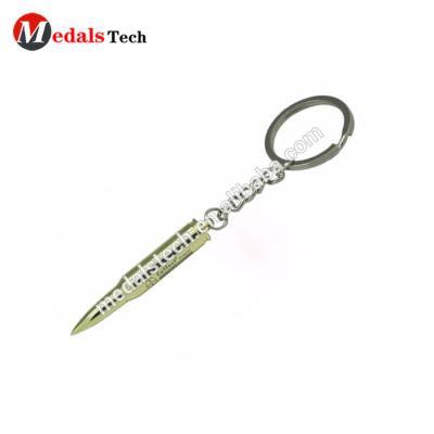 China Promotional Gifts Gold Plated Custom Quality Metal Bullet Key Chain for sale