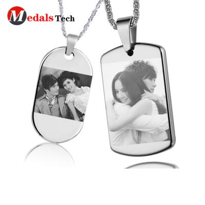 China Promotional Europe Custom Printed Die Casting Photo Keepsake Metal Dog Tags for sale