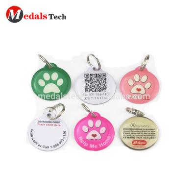 China Africa Shenzhen Medal Supplier NFC 13.56MHz Custom Pet ID Aluminum Dog Tag With Resin Vaulted for sale