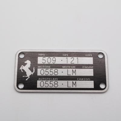 China Europe Factory Price Machine Customized Aluminum Nameplate With Laser Number for sale