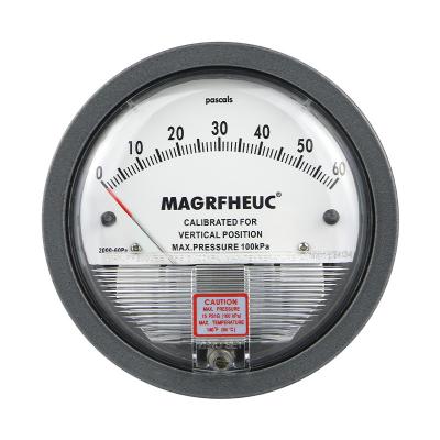 China Laminated Aluminum Sample Air Or Low Gas Pressure Non-Corrosive Cast Aluminum Pressure Differential Gauge for sale