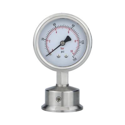 China 60mm 50.5 Connection YTP60 Stainless Steel Sanitary Diaphragm Pressure Gauge for sale