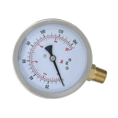 China Stainless Steel Bourdon Tube Stainless Steel Oil Filled Pressure Gauge Housing for sale