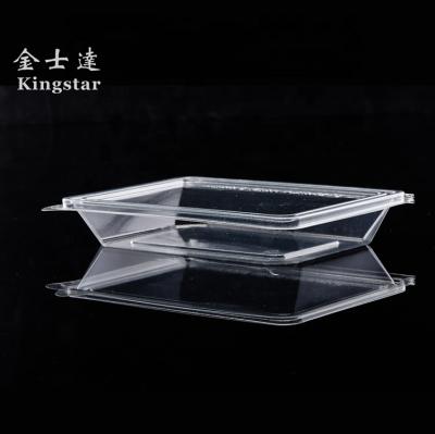 China Wholesale Pla Disposable Food Container Plastic Clear Hinged Box Container With Lid for sale