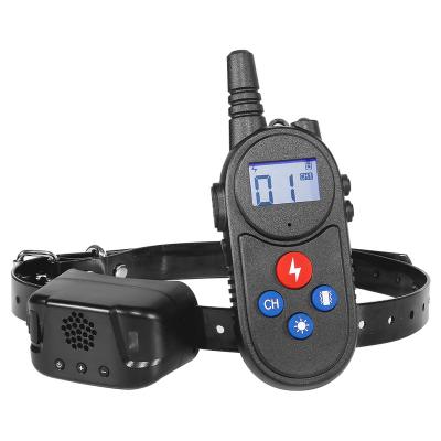 China Plastic Pet Collar 1000 Meters Warning Dog Trainer Bark Stop Vibration Electric Shock Intercom for sale