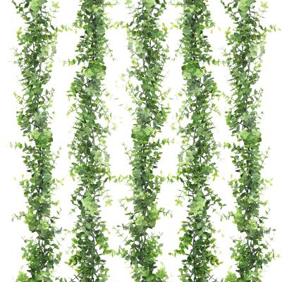 China Art Decor Amazon Hot Sale 6ft Artificial Vine Greenery Garland Eucalyptus Vine For Wedding Background Arch Wall Decoration for sale