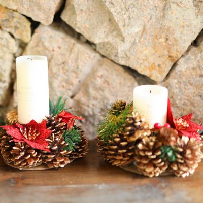 China Amazon Hot Selling PVC Copper Christmas Candlestick Candle Holder Candlestick Holders For Christmas Decoration for sale