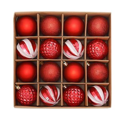 China Hot Sale 16pcs Amazon Christmas Ball Set Mixed Plastic Box of Plastic Christmas Ball 6cm Cheap For Christmas Ornament Decor for sale