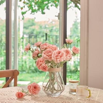 China Art Decor Artificial Flower Silk Fake Rose Bouquet For Table Decorations Bride Wedding Party Holiday Decoration Home Decor for sale