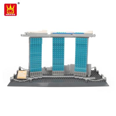 China Child Toys Playing Blocks Compatible Wange Child Plastic Children Playing Marina Bay Sands Building Blocks For Kid Architecture Marina Bay Sands legoing for sale