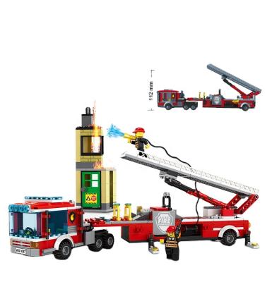 China Building Toy Wange Fire Brigade Series Rescue Rescue Fire Vehicle Building Set Blocks Toys For Kids Firefighter Legoing Fire Station for sale