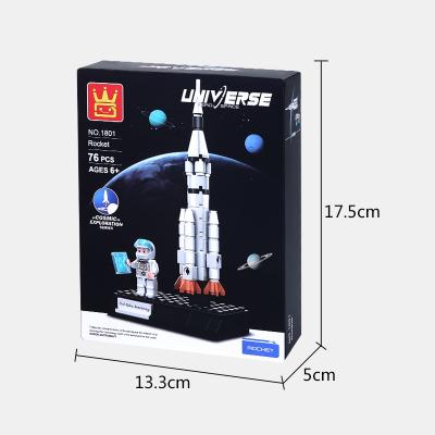 China Building Toy Wange Plastic Building Blocks Brick Space Rocket 76 Pcs for sale