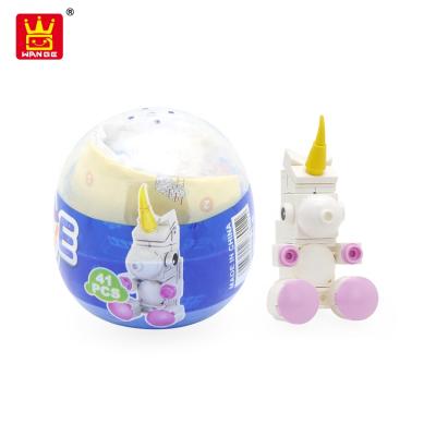 China Construction Toy Wange Juguetes Plastic Selling Unicorn Capsule Toys For Egg Capsule Toys for sale