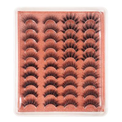 China Thick Strip Long 15mm Mink Eyelashes Lashbook Vendor Custom Cardboard Natural Eyelash Box 25mm Bulk Faux Mink Eye Lashess Round Package for sale