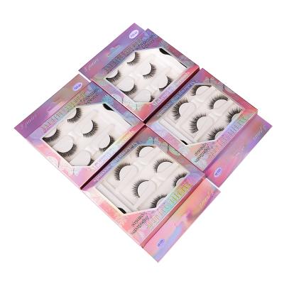 China Huapan Naturally Makeup Speed ​​Faux Mink Eyelashes Glueless Thick 3 Pairs With Handmade Eyelashes Wholesale for sale