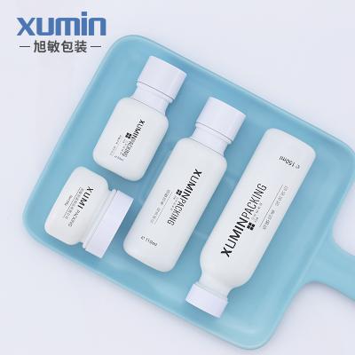 China Recyclable Wholesale Cosmetic Frosted Glass Lotion Bottle 50ml 110ml 150ml For Pump Bottle for sale