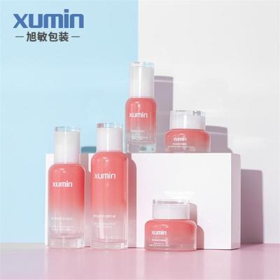 China Luxury cosmetic personal care bottle set 30G 50G 40ml 100ml 120ml ounce glass bottle containers with packing for sale