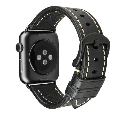 China Original 1:1 Quality Apple Leather Watch Band For iWatch 6/SE/5/4/3 44mm 40mm 42mm 38mm Nature Leather Apple Watch Band Strap for sale