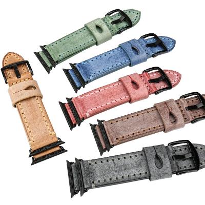 China MAIKES Leather Watch Band Strap Leather Watch Band for Apple Watch Band 42mm 38 44mm Se 6 of 40 Apple Watch Strap Series 5 4 3 2 1 for sale