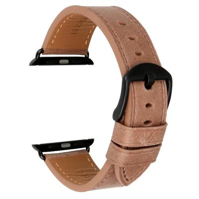 China Adjustable Fashion Leather Watch Band Compatible with Apple Watch 44mm 42mm 40mm 38mm Watch Bands for Series 6 5 4 3 2 1 for sale