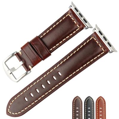 China Charm Leather Watch Band For Apple Watch 42mm 44mm 40mm 38mm, Premium iWatch Series Replacement 5/4/3/2 Grain Leather Straps, Sport, Edition for sale