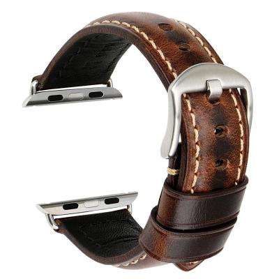 China Easy Installation 38mm 40mm 42mm 44mm Hot Sell Apple Watch Band Strap Vintage Leather Bnads Replacement For Apple Watch Series SE 65/4/3/2/1 for sale