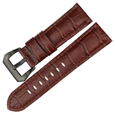 China Luxury Hot Seller Amazon Brand Genuine Leather Watch Accessories Watch Bands 22mm 24mm 26mm Watchband With Stainless Steel Buckle for sale