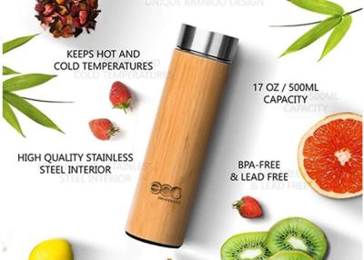 China 500ml Bamboo Thermos Hot Water Vacuum Flask for sale