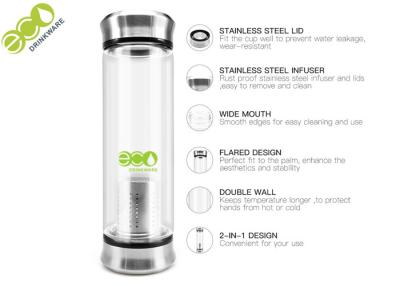 China Eco - Friendly Glass Water Bottle With Tea Infuser , Tea Infuser Glass Tumbler for sale