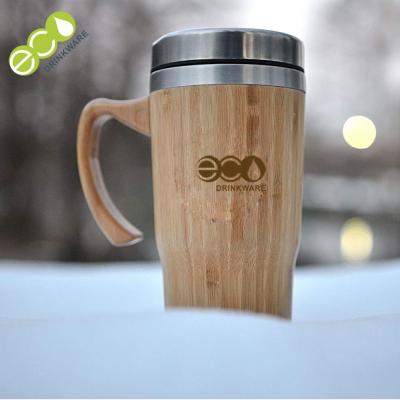 China 500ml Insulated Bamboo Coffee Travel Mug FDA LFGB SGS Approved for sale