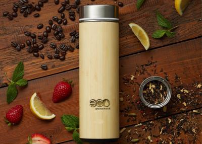 China Eco Friendly Drinking Bamboo Water Bottle Flask With Filter Height 24 Cm for sale