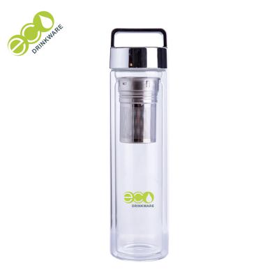 China Safety Eco Friendly Glass Water Bottle With Bamboo Top Heat Transfer Logo Printing for sale