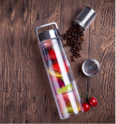 China Borosilicate Recycled 500ml Reusable Water Bottle Unbreakable Customized Logo for sale