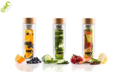 China Commercial Hiking Glass Water Bottle With Infuser And Tea Strainer for sale