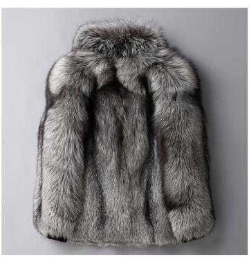 China New Viable Men's Fur Coat Winter Silver Fox Fur Coat for sale