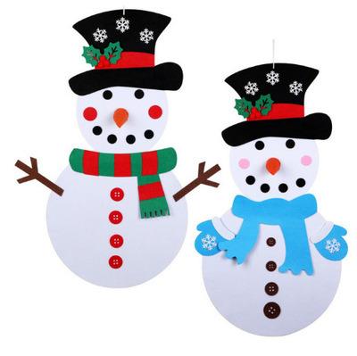 China fashionable & enduring fashionable & Amazon Christmas Snowman Kids Durable Warm Felt Room Decoration Toys Christmas Tree Hanging Gift For Kids for sale