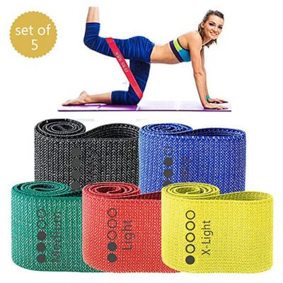 China Band Cheap Customized Logo 6cm Non-Slip Exercise Bands Elastic Bands (5 Sets) for sale