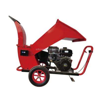 China Cutting Off Forestry Wood Log Scrap Trailer Mounted Heavy Duty 15hp Gasoline Engine Powered Twigs Log Shredder For Garden for sale