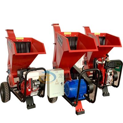 China Cutting Palm Waste Forestry Wood Log Mobile Garden Use 15hp Gasoline Powered Wood Chipper for sale