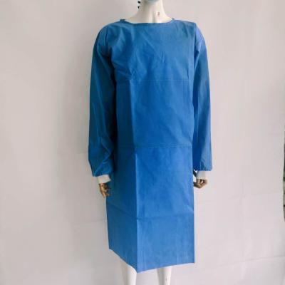 China OEM SMMS 45g Waterproof Disposable Nonwoven Isolation Gown With Knit Cuff for sale