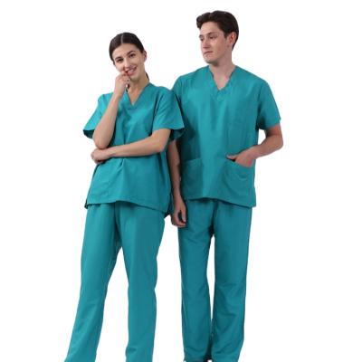 China Hospital Factory Hot Sale Polyester Hospital Scrubs Sets For Hospital Uniform for sale