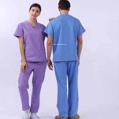 China Medical 99%polyester +1%carbon Hospital Scrubs Set For Hospital Uniform for sale