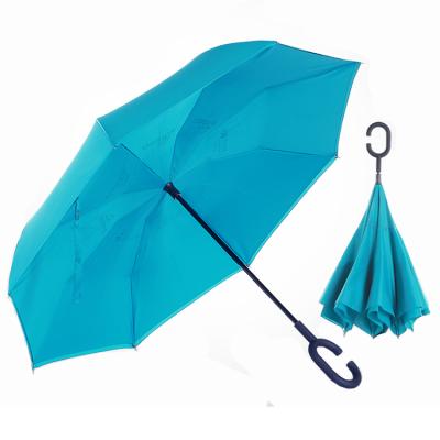 China 2020 Hot Sale Modern High Quality Long Handle Reverse Umbrella Car Reverse Folding Car Umbrella for sale