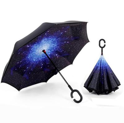 China Custom Traditional High Quality Windproof Reverse Handle Umbrella Factory for sale