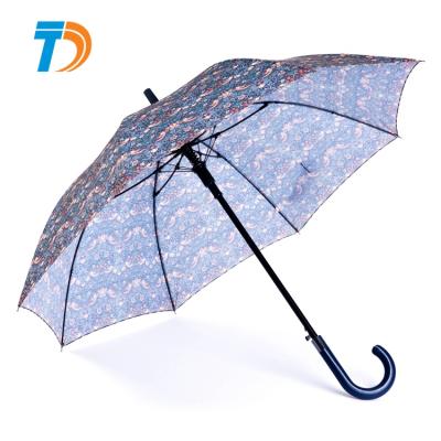 China Modern Custom Made Lady Polyester Straight Logo Promotion Semi Auto Smart Fashional Umbrella for sale